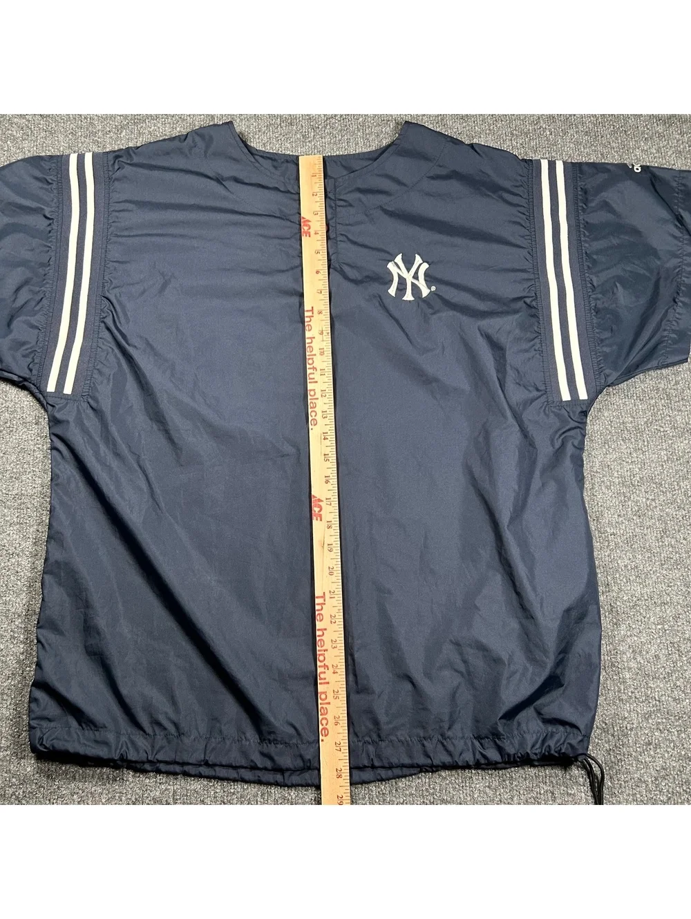 Adidas New York Yankees Navy Blue Pullover Windbreaker Jacket Size L